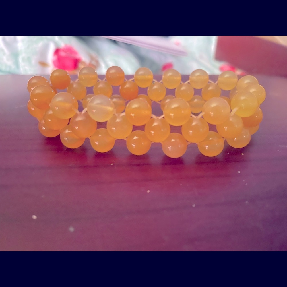 HSN yellow gemstone stretch bracelet